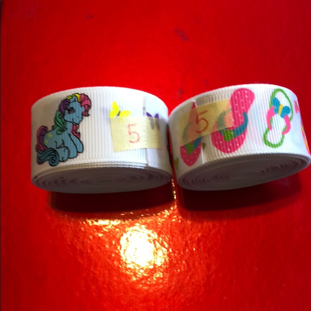 Pony n flip flop ribbons .. 5 yards each .